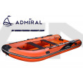 ADMIRAL - RIB надуваема лодка с твърдо дъно и кил Base 410 Orange/Black и конзола за управление