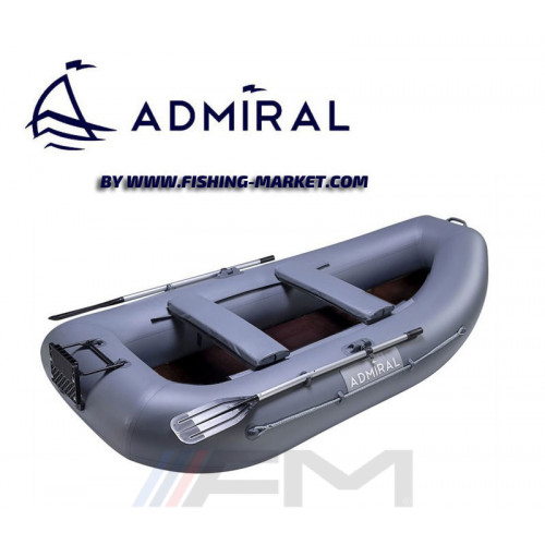 ADMIRAL - Надуваема гребна лодка с твърдо дъно AM-300TP - сива