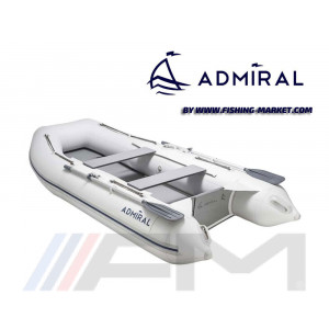 ADMIRAL - Надуваема моторна лодка с твърдо дъно и надуваем кил AM-305 - светло сива 