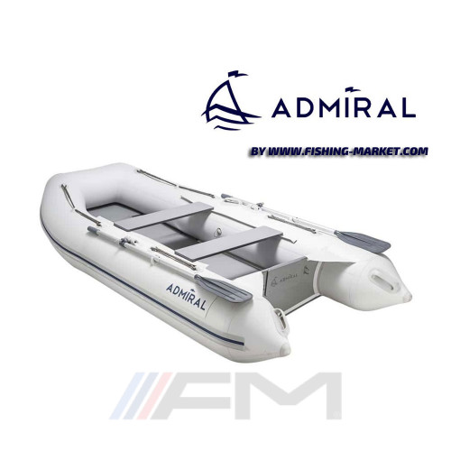 ADMIRAL - Надуваема моторна лодка с твърдо дъно и надуваем кил AM-290 - светло сива