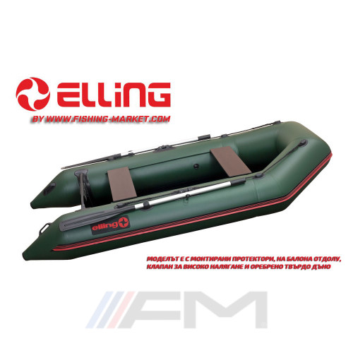 ELLING - Надуваема моторна лодка с твърдо дъно Forsag F270C - зелена