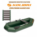 KOLIBRI - Надуваема гребна лодка с твърдо дъно K-230SC Super Light - зелен