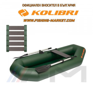 KOLIBRI - Надуваема гребна лодка с твърдо дъно K-230SC Super Light - зелена