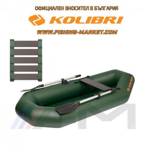 KOLIBRI - Надуваема гребна лодка с твърдо дъно K-210SC Super Light - зелен