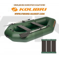 Promo KOLIBRI Надуваема гребна лодка с твърдо дъно K-240T SC и AQUA MARINA Електрически двигател T-18 12V и Акумулаторна тягова батерия GLP AGM - 33Ah 12V