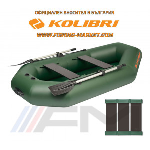 KOLIBRI - Надуваема гребна лодка с твърдо дъно K-240T SC Standard - зелена