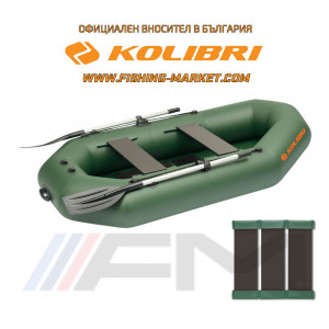 KOLIBRI - Надуваема гребна лодка с твърдо дъно K-250T SC Profi - зелен
