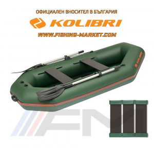 KOLIBRI - Надуваема гребна лодка с твърдо дъно K-260TS SC Standard - зелен