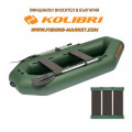 KOLIBRI - Надуваема гребна лодка с твърдо дъно K-260T SC Standard - зелен
