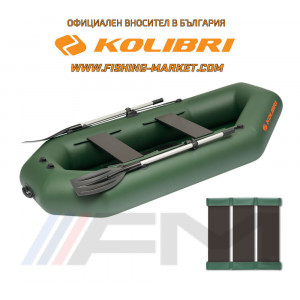 KOLIBRI - Надуваема гребна лодка с твърдо дъно K-260T SC Standard - зелена