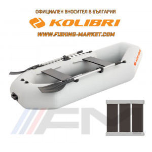 KOLIBRI - Надуваема гребна лодка с твърдо дъно K-240T SC Standard - светло сива