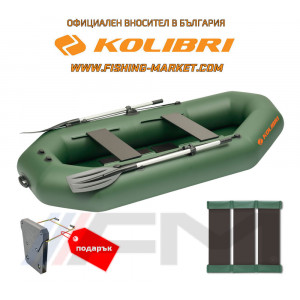 KOLIBRI - Надуваема гребна лодка с твърдо дъно K-270T SC Profi - зелена