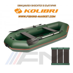 KOLIBRI - Надуваема гребна лодка с твърдо дъно K-280TS SC Standard - зелен