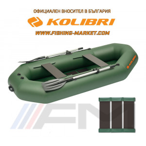 KOLIBRI - Надуваема гребна лодка с твърдо дъно K-290T SC Profi - зелена