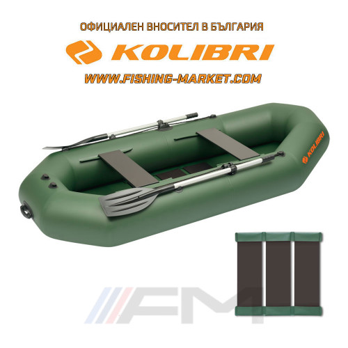 KOLIBRI - Надуваема гребна лодка с твърдо дъно K-290T SC Profi - зелен