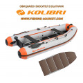 KOLIBRI - Надуваема моторна лодка с твърдо дъно и надуваем кил KM-330DSL PFS - светло сив