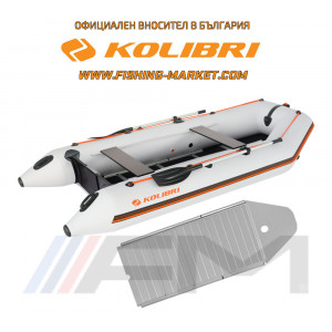 KOLIBRI - Надуваема моторна лодка с алуминиево дъно и надуваем кил KM-360D ALF Profi - светло сив