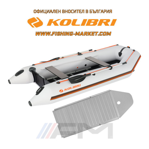 KOLIBRI - Надуваема моторна лодка с алуминиево дъно и надуваем кил KM-360D ALF Profi - светло сива