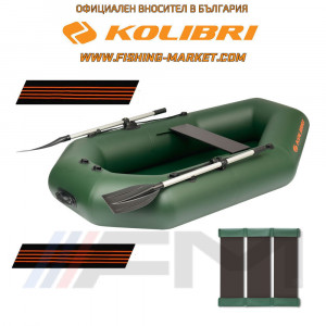 KOLIBRI - Надуваема гребна лодка с твърдо дъно K-220TS SC Standard - зелен