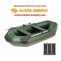 KOLIBRI - Надуваема гребна лодка с твърдо дъно K-240TS SC Standard - зелен