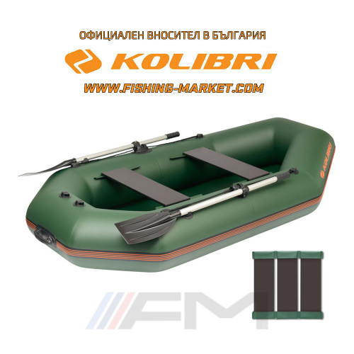 KOLIBRI - Надуваема гребна лодка с твърдо дъно K-240TS SC Standard - зелена