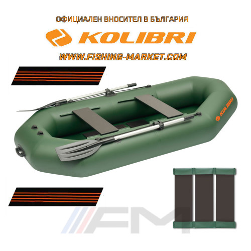 KOLIBRI - Надуваема гребна лодка с твърдо дъно K-270TS SC Profi - зелен