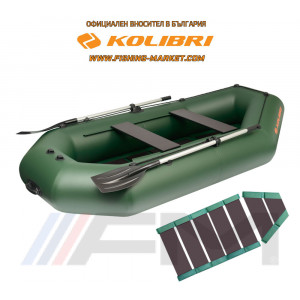 KOLIBRI - Надуваема гребна лодка с твърдо дъно K-280CT SC Standard - зелена