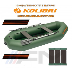 KOLIBRI - Надуваема гребна лодка с твърдо дъно K-290TS SC Profi - зелена