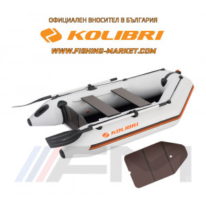 KOLIBRI - Надуваема моторна лодка с твърдо дъно и надуваем кил KM-245D Profi - светло сив 