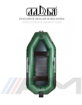 LADIA - Надуваема гребна лодка с твърдо дъно и транцева дъска LT-290 ST - зелена