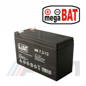 Акумулаторна тягова батерия MEGABAT AGM - MB 7.2Ah 12V 