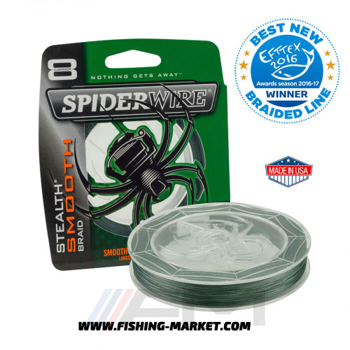 SPIDERWIRE Плетено влакно Stealth Smooth 8 Moss Green - 150 m. (0.14 mm.)