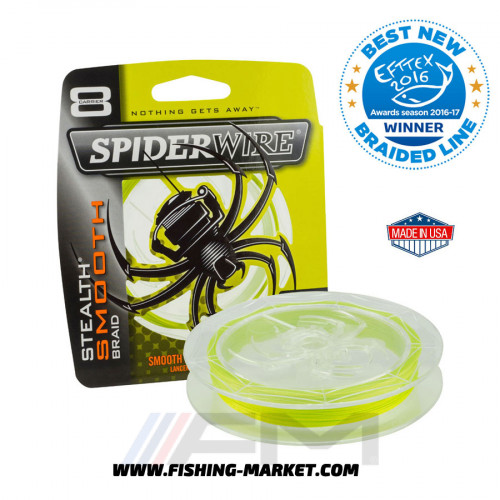 SPIDERWIRE Плетено влакно Stealth Smooth 8 Yellow - 300 m. (0.35 mm.)